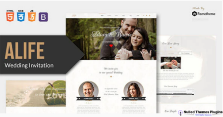 Alife – Wedding Invitation HTML Template
