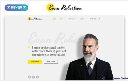 Evan Robertson – Personal Multipage Clean HTML Bootstrap Website Template